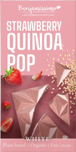 Benjamissimo BIO Fehér Csokoládé Eperrel és Quinoa Puffancsal 60g