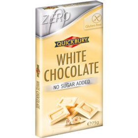   Quickbury Hozzáadott Cukor nélküli Fehér csokoládé tábla 75g