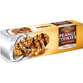   Quickbury Cukormentes Földimogyorós-Csokicsíkos omlós keksz 125g