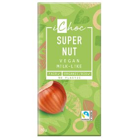   IChoc BIO Mandula olajjal készült Csokoládé Mogyoróval VEGÁN 80g