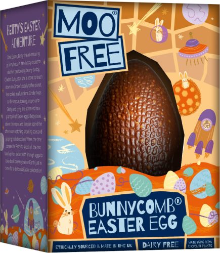 Moo Free Húsvéti Tejmentes Csokoládé Tojás Törökméz darabokkal Vegán 85g