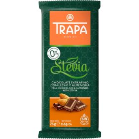   Trapa Stevia Tejcsokoládé Hozzásadott cukor nélkül Mandulával 75g