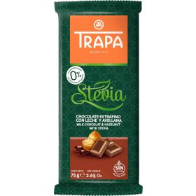   Trapa Stevia Tejcsokoládé Hozzásadott cukor nélkül  Mogyoróval 75g